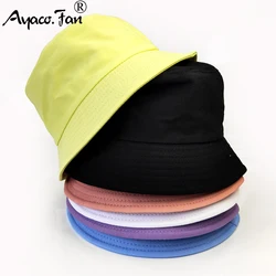 Sombreros de cubo de algodón para niños, sombrero panamá con protección solar de verano para niñas, gorro de sol de Color puro para niños, sombrero de pescador al aire libre, gorra de playa