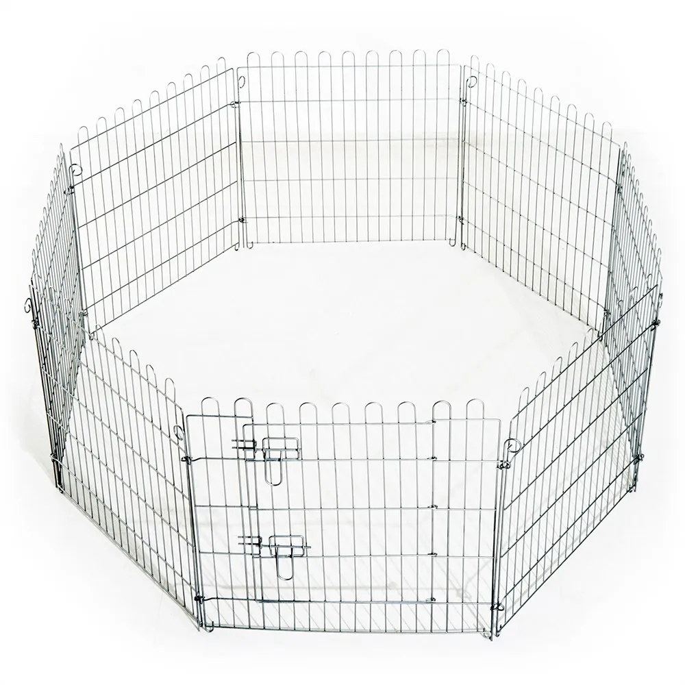 PawHut Parque para Mascotas Valla Corral 8 Vallas 63x76cm + Puerta Entrenamiento Perros - imagen 3