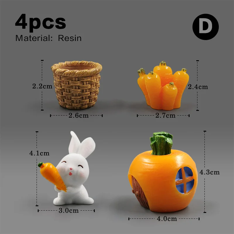 4pcs Rabbit Carrot-D
