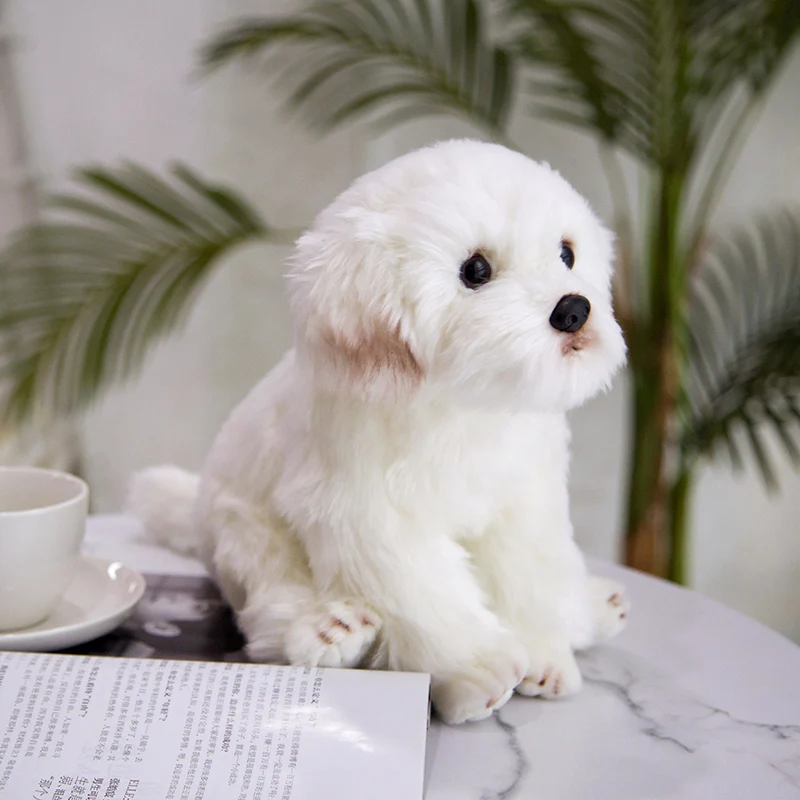 Peluche perro maltés realista y suave – Regalo para cumpleaños - imagen 2