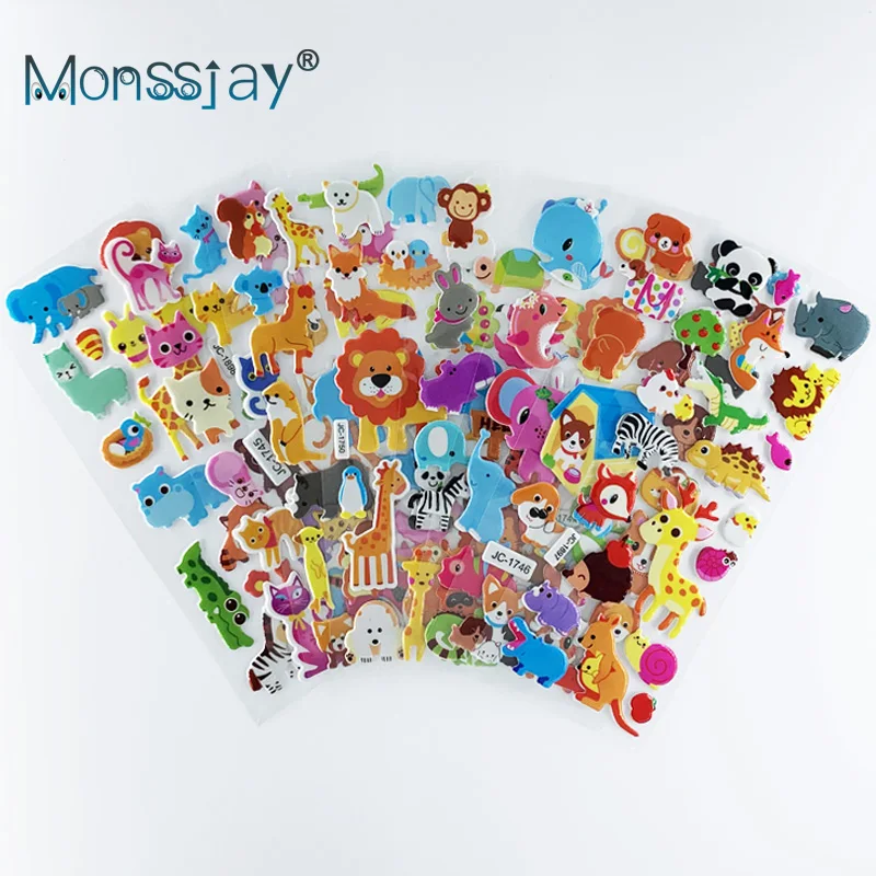 8 hojas/juego de pegatinas impermeables de animales del zoológico de dibujos animados, decoración de cuaderno para niños, pegatinas para álbum de recortes, juguete para niños y niñas - imagen 2
