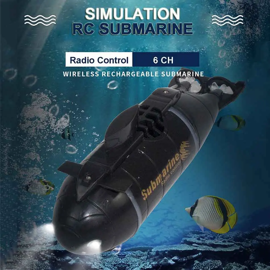 Submarino de Control remoto para niños, Mini submarino de 6 canales, versión actualizada, barco de velocidad, juguete de simulación, regalo, 777-216