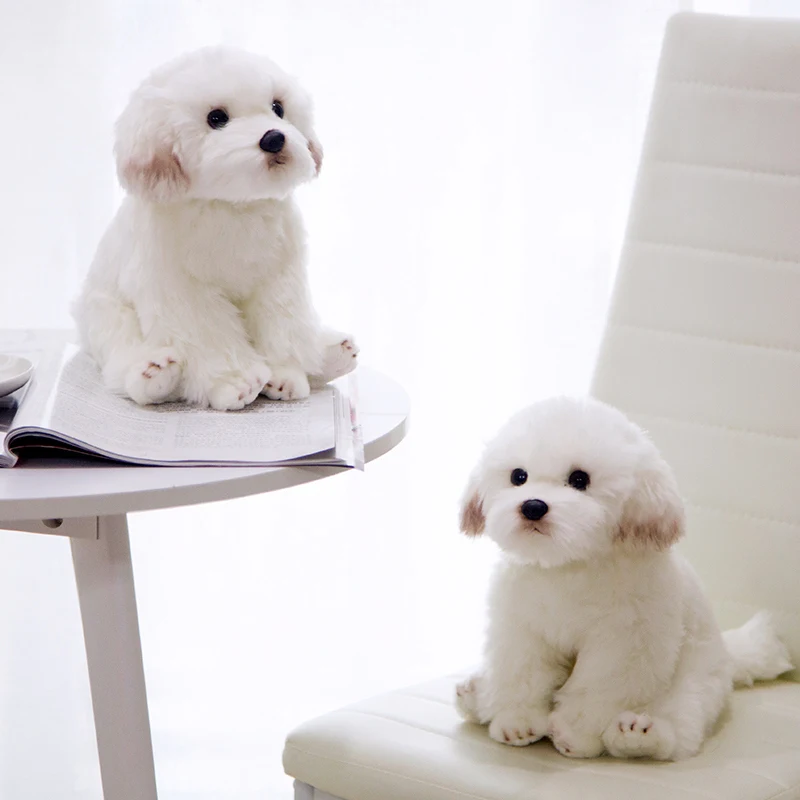 Peluche perro maltés realista y suave – Regalo para cumpleaños - imagen 3