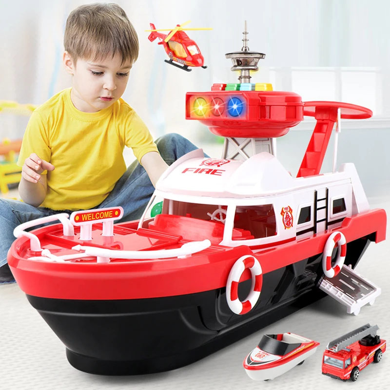 QWZ Barco de inercia con pista grande – Juguete educativo para niños