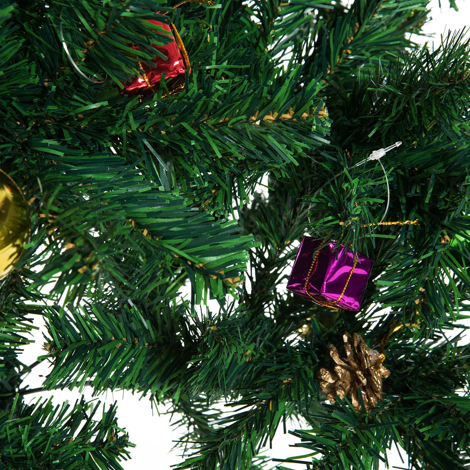 HOMCOM Árbol de Navidad 150cm Artificial Pino con Adornos Decorativos 48 Pcs y Soporte Metálico Color Verde Árbol Realista para Decoración Navidad - imagen 5