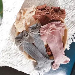 Medias de Navidad con lazo para bebé – Algodón suave (0-5 años)