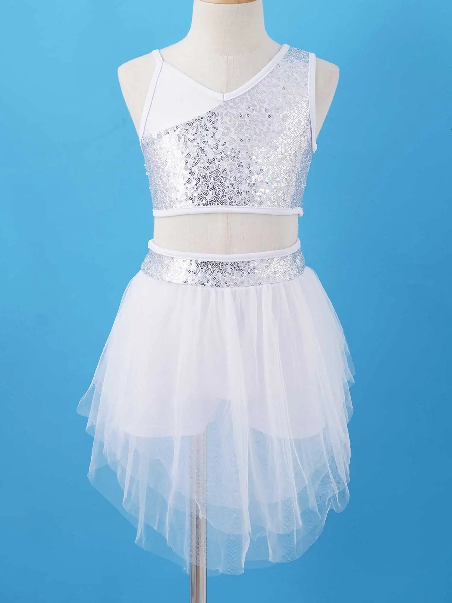 Disfraz de jazz dance para niñas con lentejuelas y falda - imagen 3