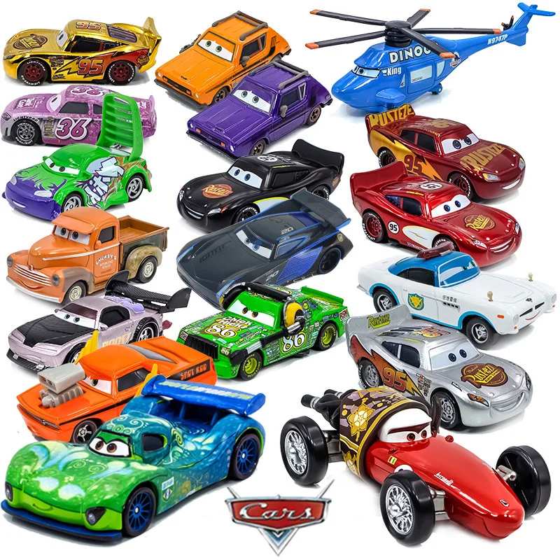 Disney Pixar Car 3 Lightning McQueen Racing Family King Aircraft Jackson Storm 1:55 aleación de Metal fundido a presión coche de juguete de cumpleaños para niños