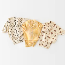MILANCEL Conjunto de pijama de primavera para bebé, ropa de dormir de un solo pecho para niños, ropa de interior para bebé