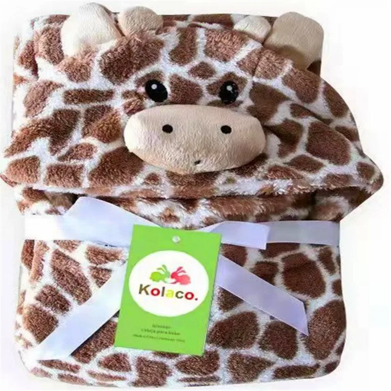 Un peluche que se parece a una jirafa. Parece ser un juguete suave y tierno con un patrón que imita las manchas de una jirafa. El juguete tiene un cuello largo y una cabeza con dos orejas, ojos y boca.