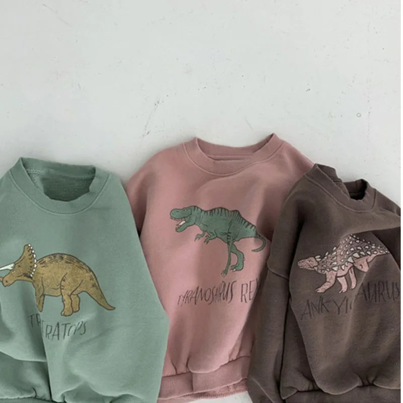 Otoño niños bebés niñas sudaderas con capucha Cool Dinosaur Plus polar niños jersey cómoda sudadera - imagen 2