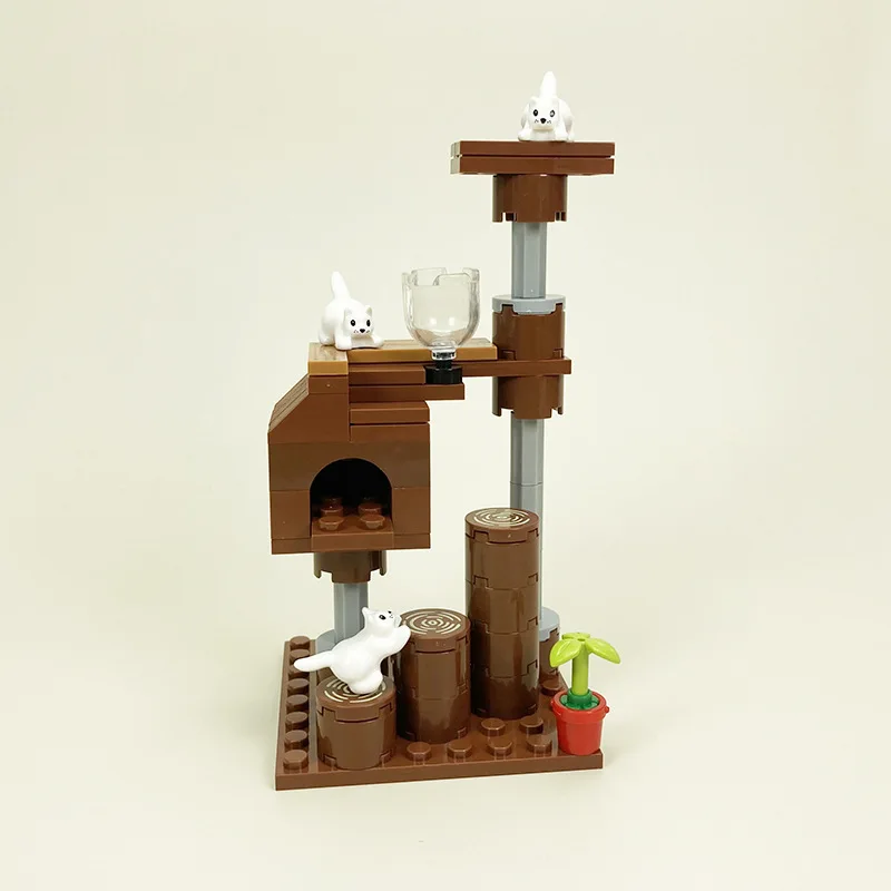 Casa de gatos, piezas multicámara, ensamblaje de gránulos, modelo de bloques de construcción Compatible, regalos educativos para niños, juguetes - imagen 3