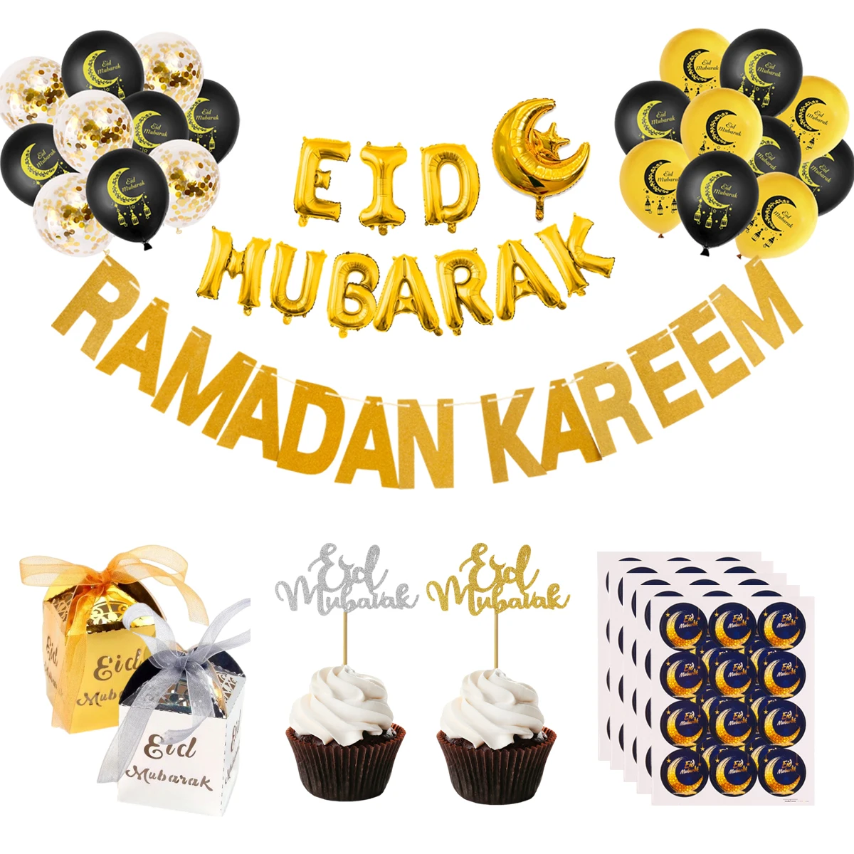 Producto completo - Vajilla Eid Mubarak decoración