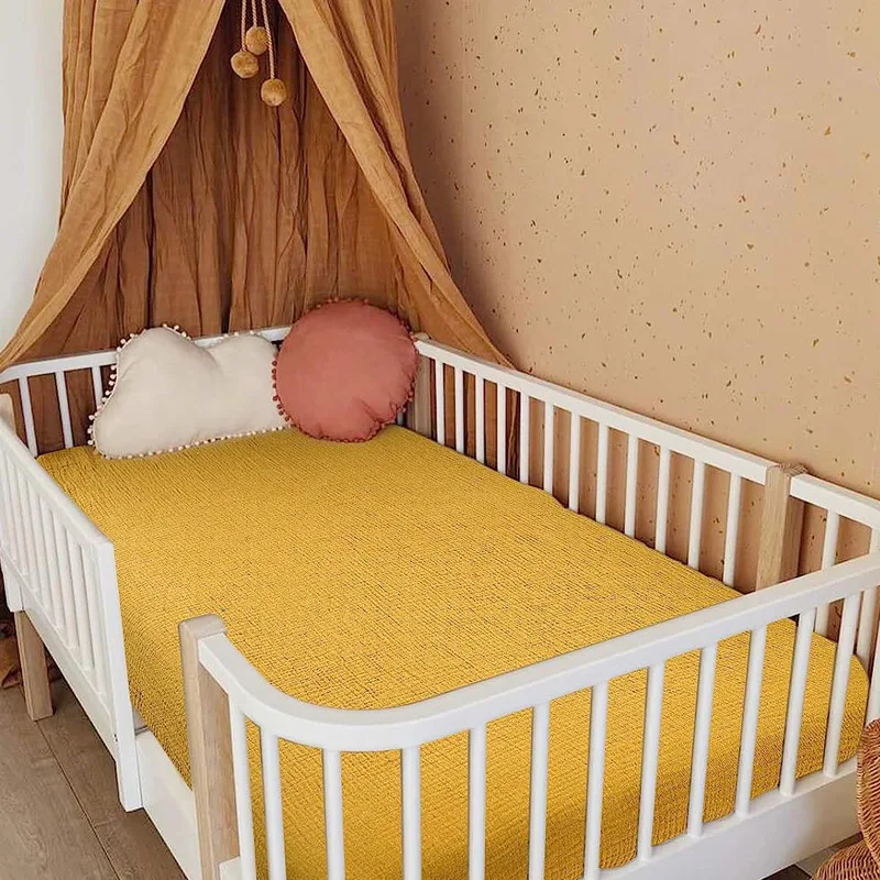 Sábanas ajustables de algodón transpirable para cuna de bebé - imagen 3