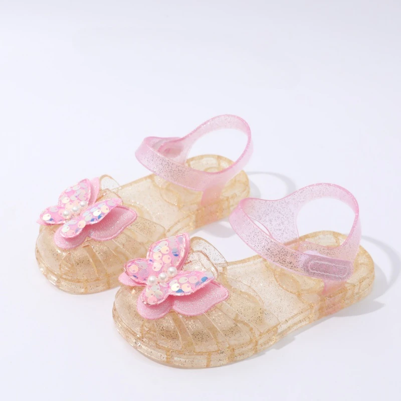 Sandalias para niños 2025, novedad de verano, zapatos para niñas, zapatos antideslizantes de suela blanda para niñas, zapatos de princesa, sandalias de gelatina para niñas con mariposas a la moda - imagen 2