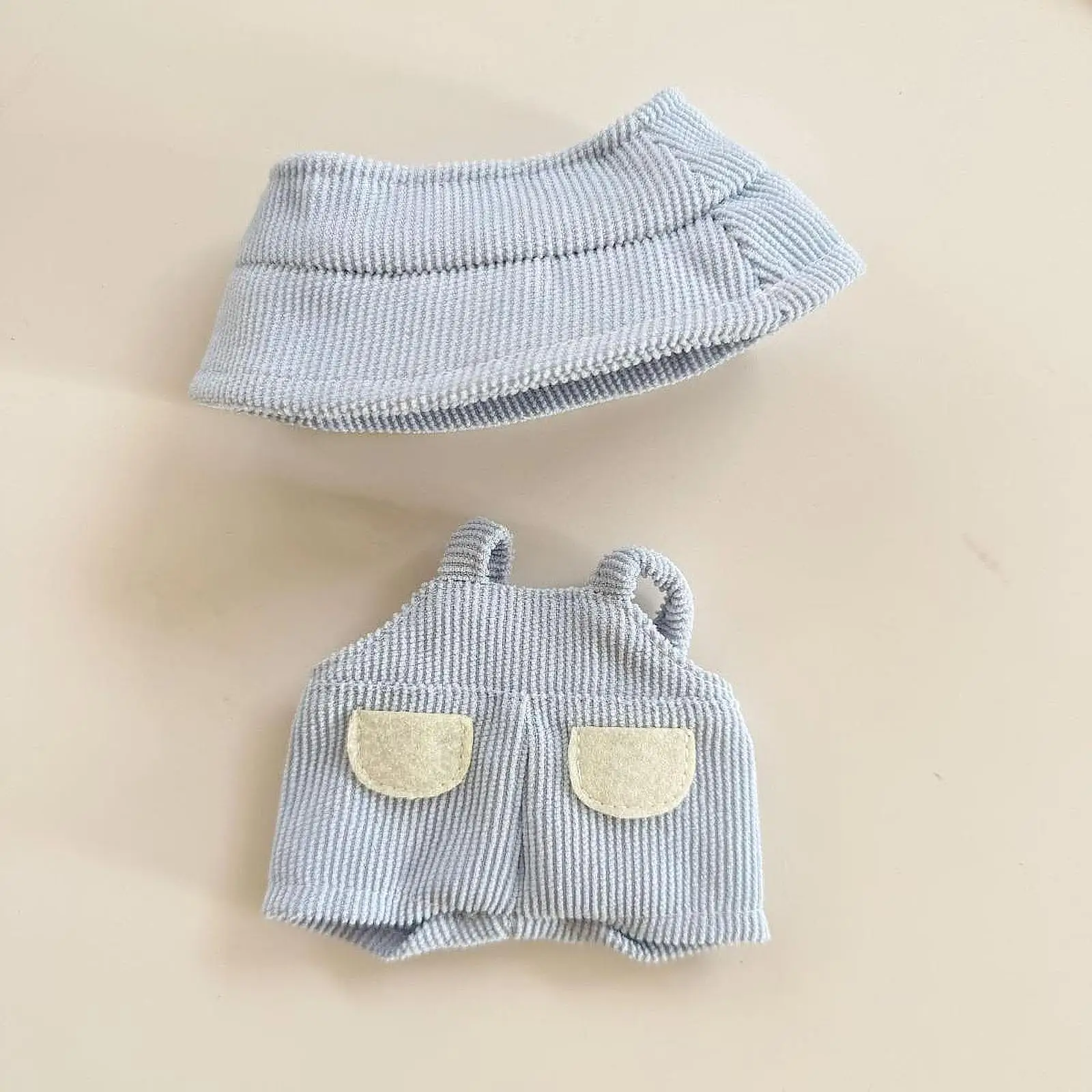 Plush Doll Rompers with Hat Decoration Hands on Cute Coordination Doll Outifits Photo Props for 5.91inch/6.69inch Doll for Kids