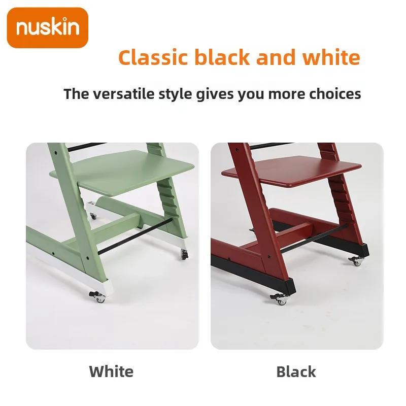 Nuskin tripp Silla de crecimiento polea silla de comedor rueda Universal móvil silla de bebé rueda giratoria Kit de protección Push-Pull - imagen 4