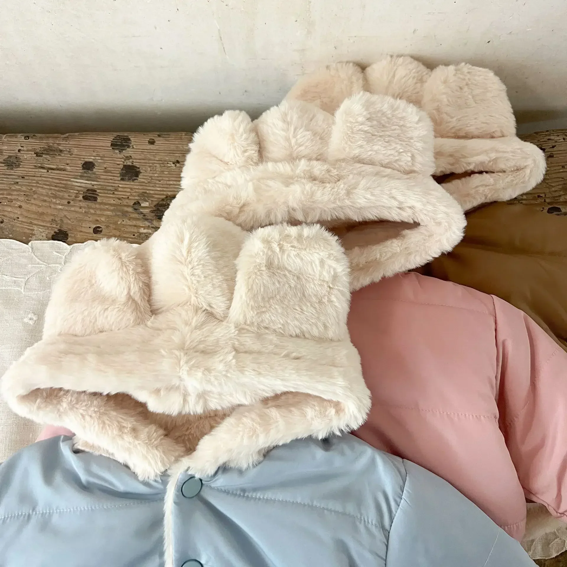 Ropa de bebé de 0 a 3 años, Abrigo de piel con capucha, forro de piel grueso, chaqueta polar, Parkas para niñas, abrigo para niñas pequeñas - imagen 4