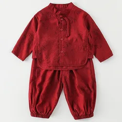 Conjunto infantil rojo para primavera y verano