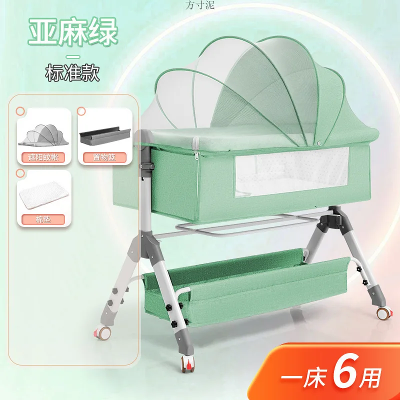 Cuna de bebé portátil, cama BB multifuncional plegable de aleación de aluminio, cama empalmada para niños, venta al por mayor - imagen 5