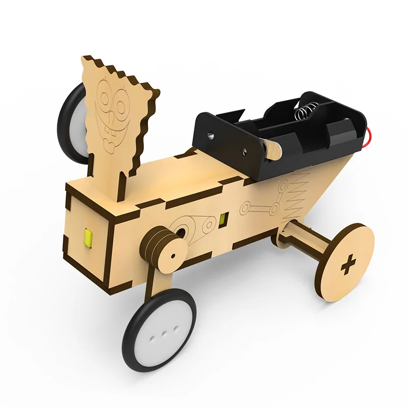 Vehículo de escalada eléctrico de madera y madera para niños, juego de equipo Experimental de ciencia, palanca Fulcrum DIY