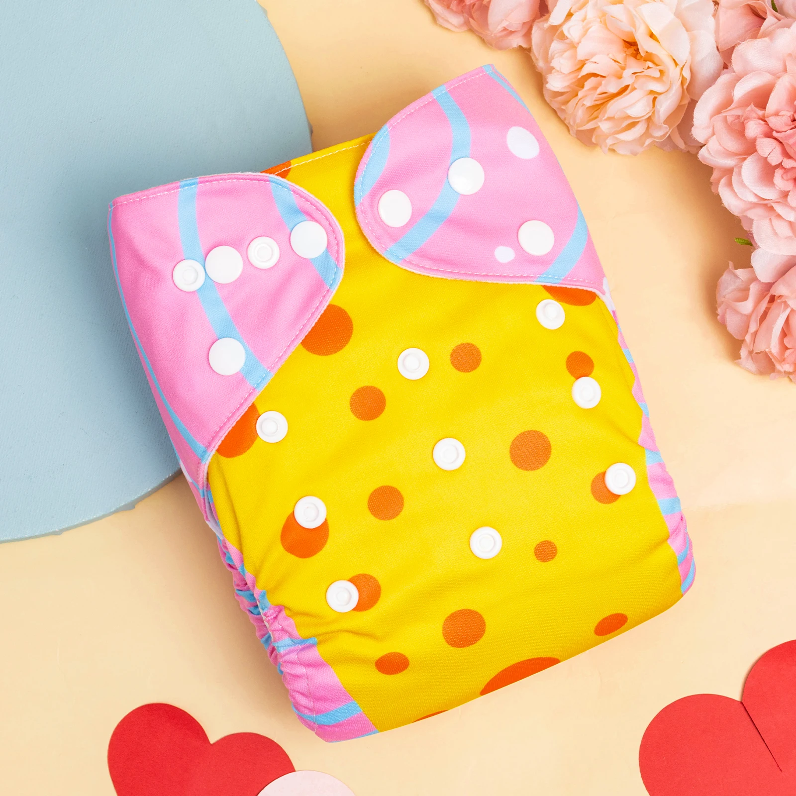 1 pañal de tela para bebé ALVABABY, pañal de tela moderno reutilizable para bebé, cubierta de pañal de bolsillo con posición Digital - imagen 4