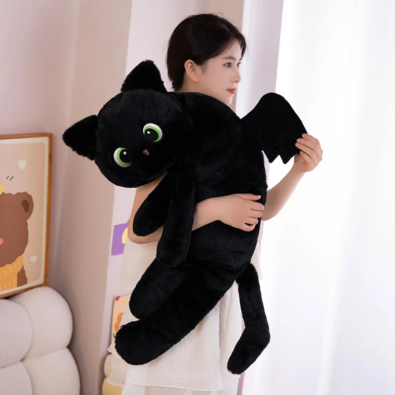 Cojín infantil gato negro con alas – Diseño dibujos animados - imagen 2