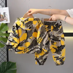 Nueva ropa de primavera y otoño para niñas, traje para niños, sudaderas deportivas con capucha, pantalones, 2 unids/set, ropa infantil de moda, chándales para niños