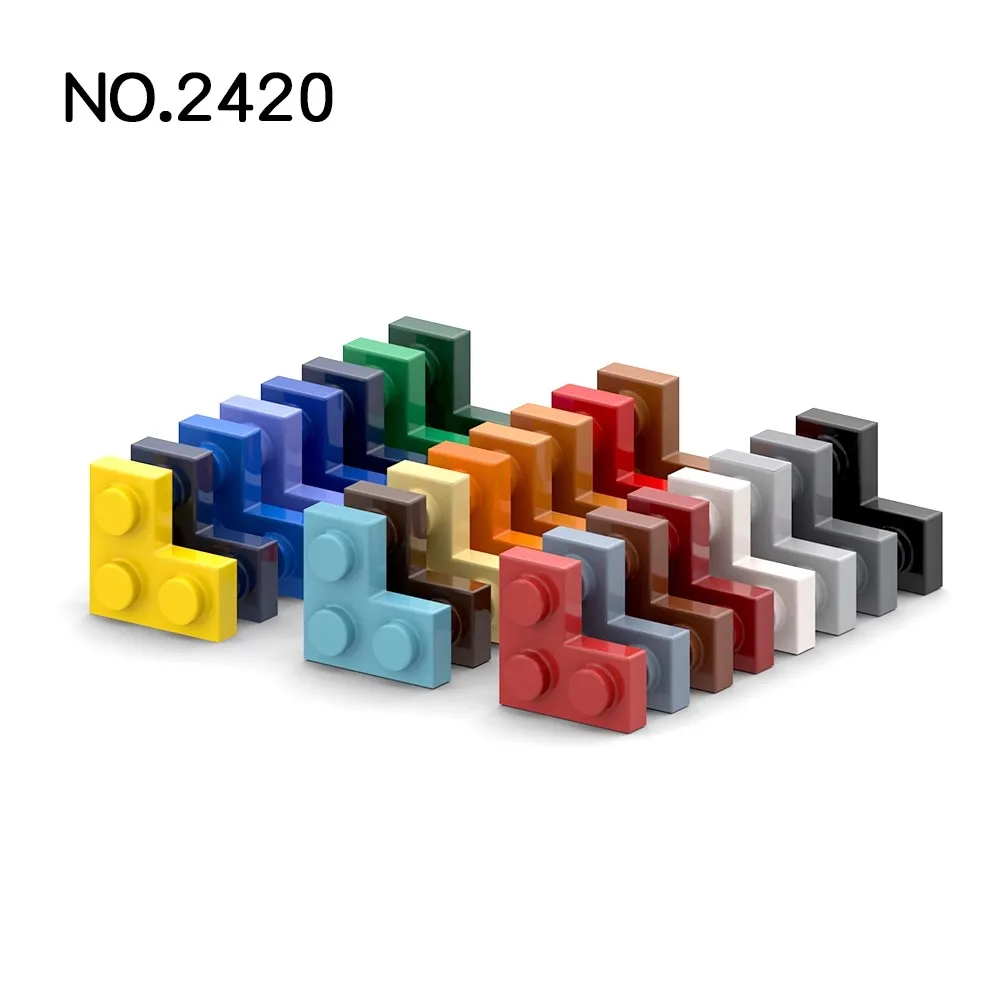20 piezas piezas MOC 2420 placa 2x2 ladrillos compatibles con esquinas DIY ensamblar bloques de construcción partícula chico rompecabezas cerebro juguete para regalo - imagen 2