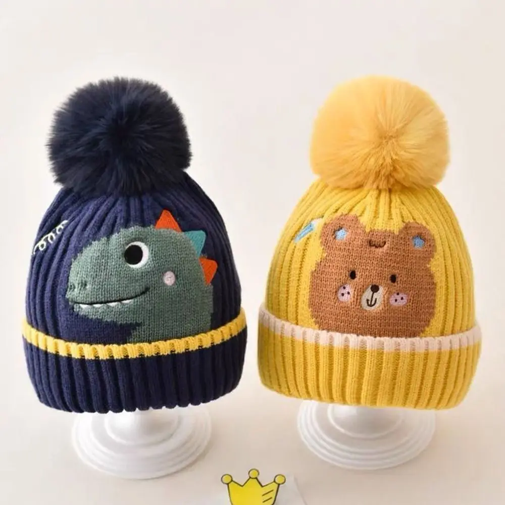 Gorro cálido de lana para bebé, gorros suaves de dinosaurio para niños, gorros de punto para niños - imagen 3