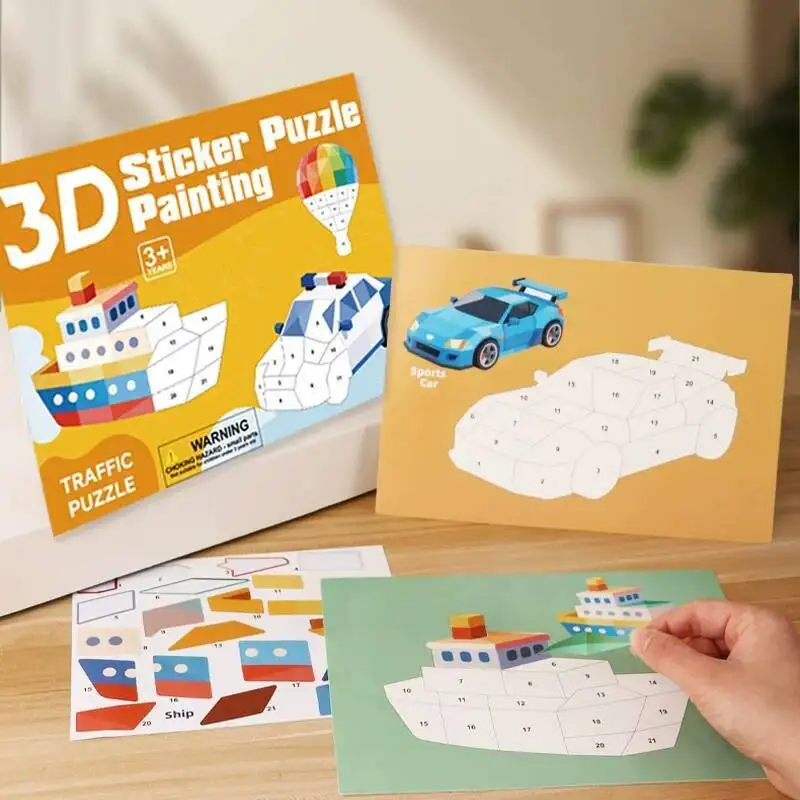 Libro de pegatinas de geometría 3D para niños - Creativo