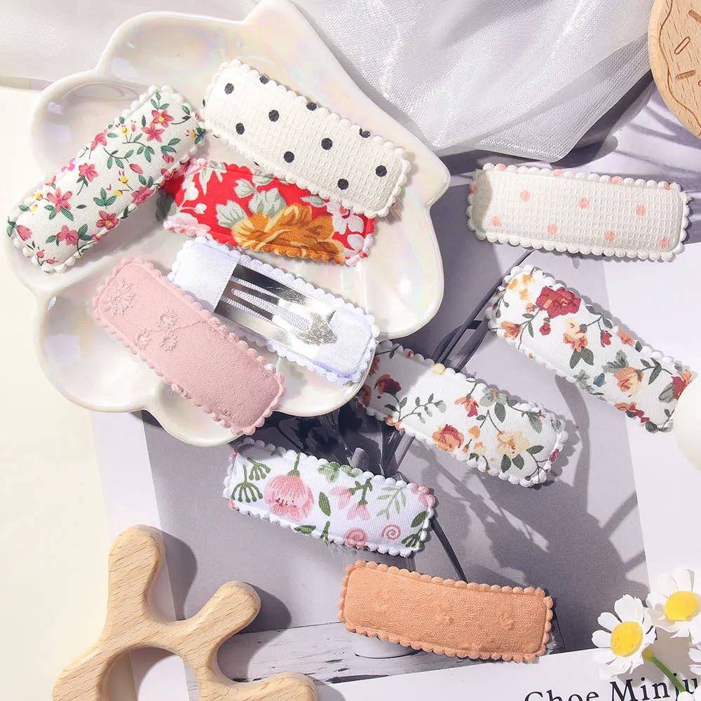 Pinzas de tela con flores para el cabello niñas - imagen 5