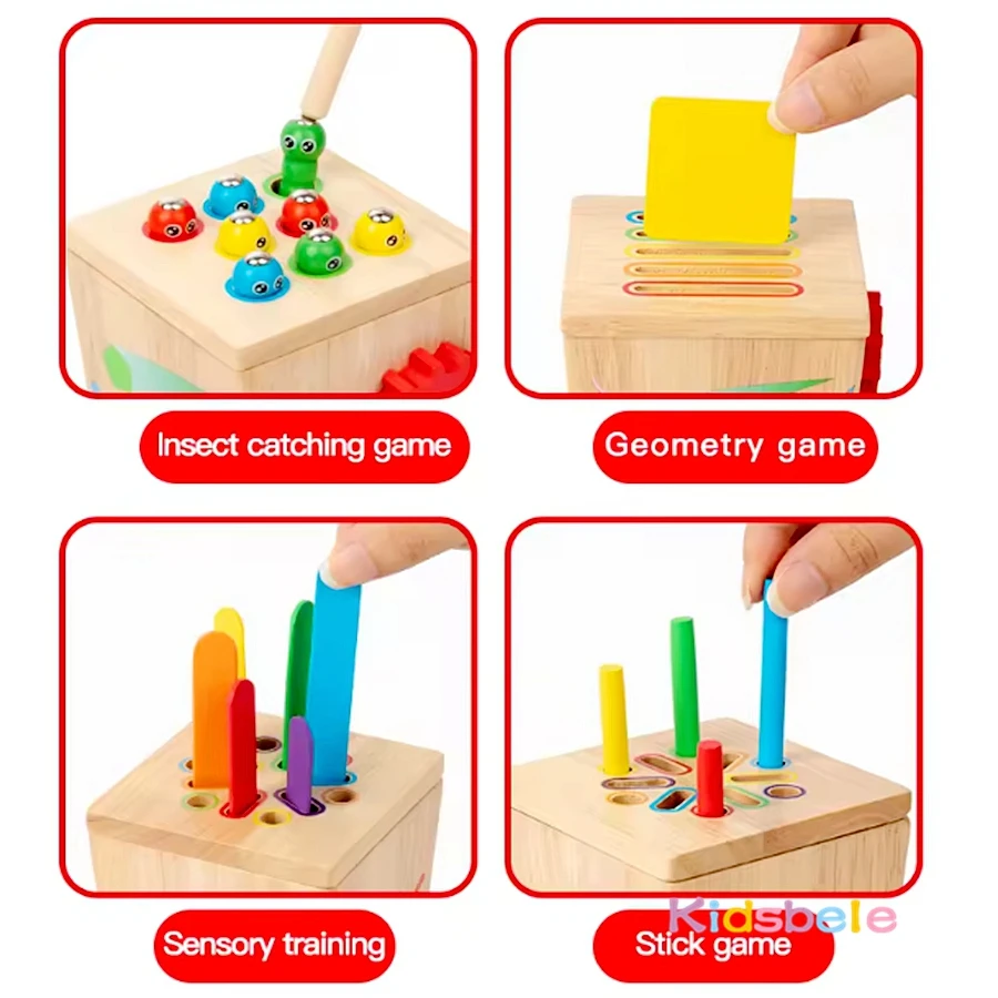 Cubo Montessori de madera - Juguete educativo formas y colores - imagen 5