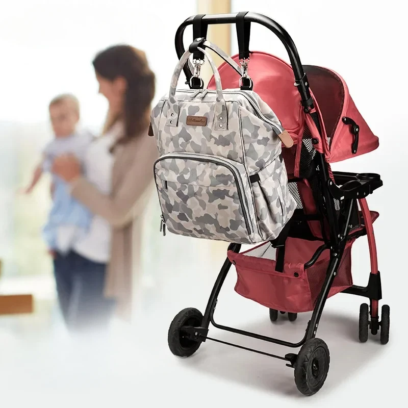 Mochila de mamá multifunción de gran capacidad con doble hombro EG103, bolsa de maternidad impermeable, bolsa de accesorios para cochecito de viaje - imagen 2