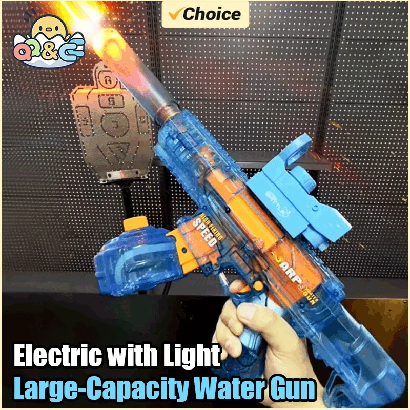 Pistolas de agua eléctricas de absorción automática con luz UMP45, juego de espátula de agua de gran capacidad, juguetes de playa al aire libre para niños, regalos - imagen 2