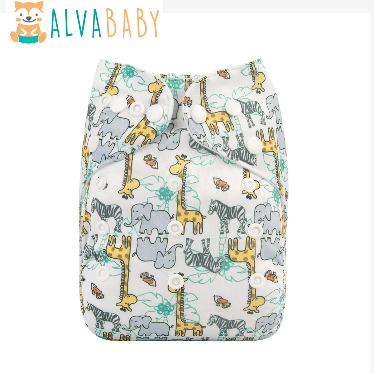 ALVABABY Pañal de tela ajustable con bolsillo poliéster para bebé - imagen 4