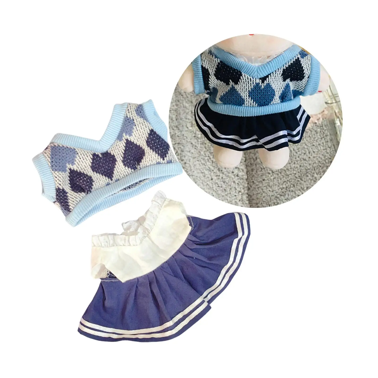 2 Pieces 20cm Dolls Clothes Costumes Doll Accessories Clothing Dress up Doll Clothing for Girls Dolls Pendant Doll Dolls Kids