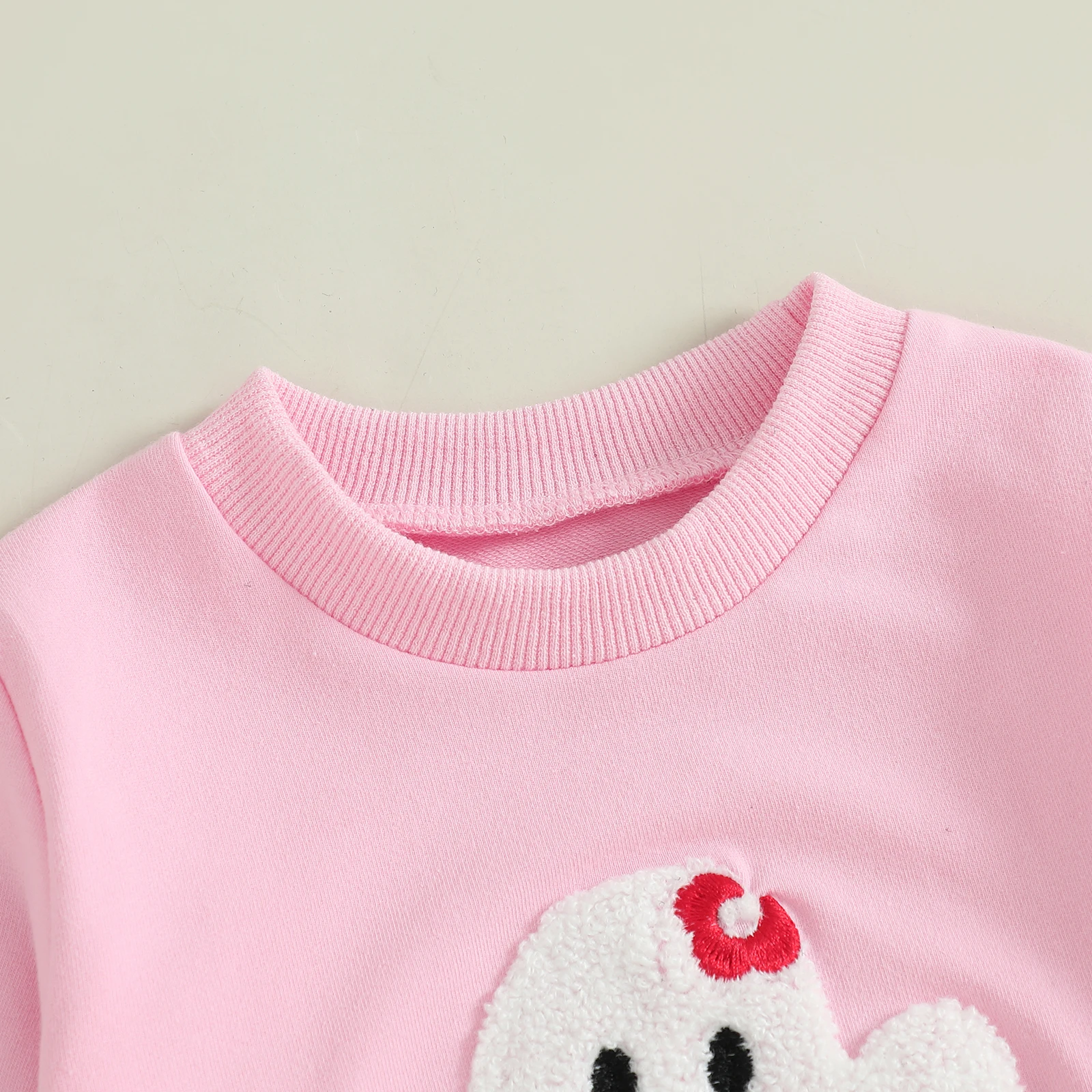 SUNSIOM Traje de Halloween para niña pequeña de 1 a 6 años, sudadera de manga larga con bordado de fantasma, falda de tul con cintura elástica, conjunto de otoño de 2 piezas - imagen 4