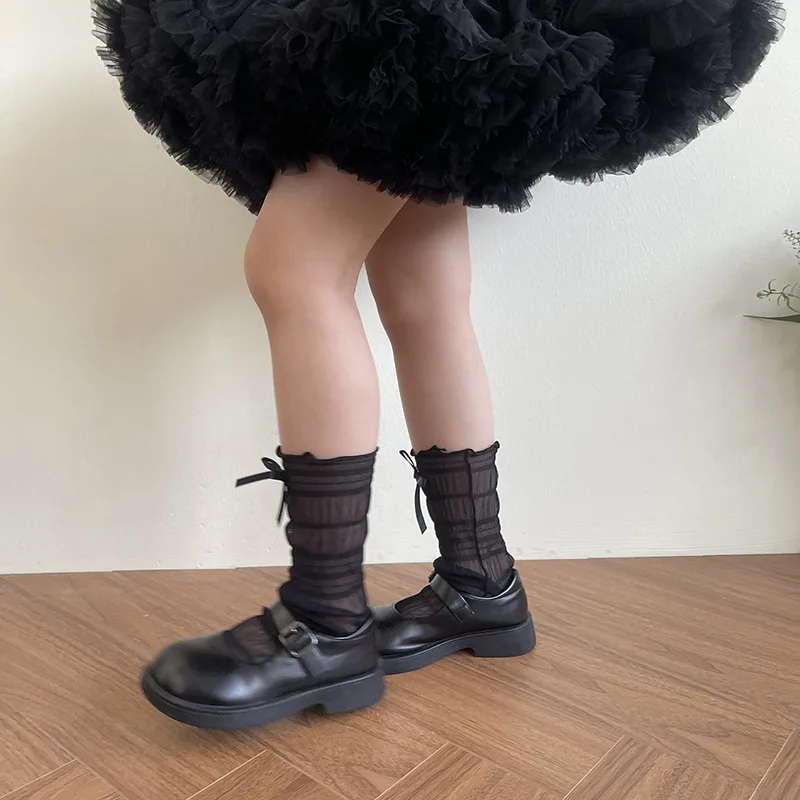 Calcetines escolares con lazo de algodón suave para verano - imagen 3