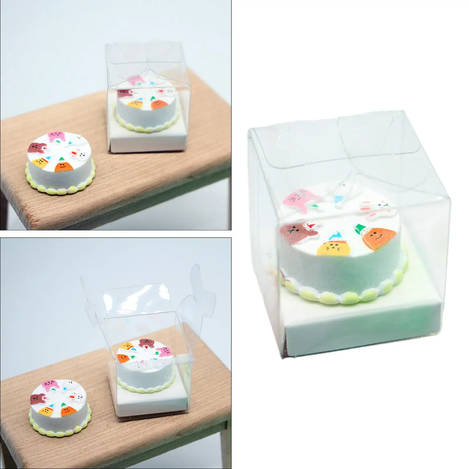 1:12 Scale Dollhouse Cake with Storage Box Accessories Toy Doll Accessories Decoration for Bedroom Kitchen Living Room Decor