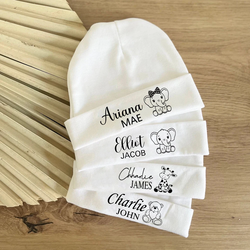 Gorro para recién nacido que viene a casa, gorro personalizado para bebé con nombre, anuncio de nacimiento, primer sombrero para bebés, regalos para Baby Shower