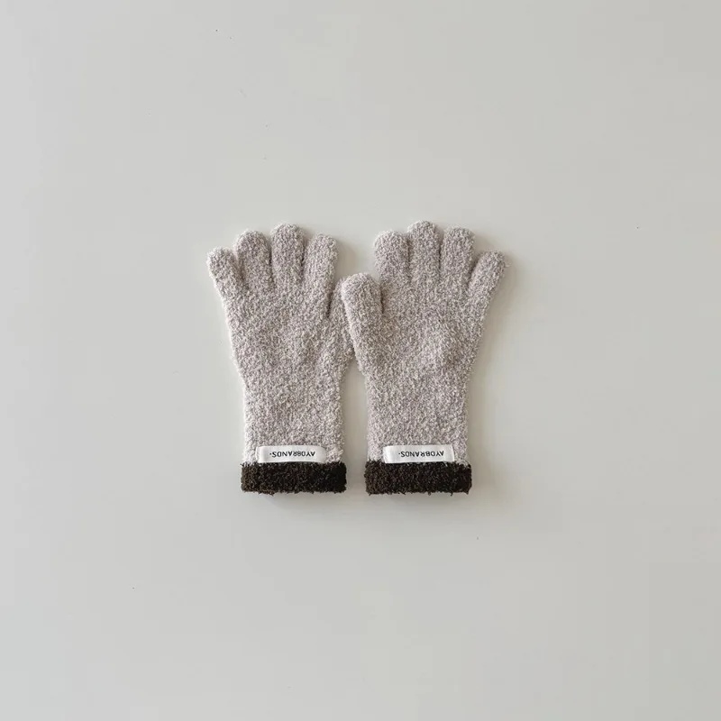 Guantes de invierno para niños y niñas con franjas coloridas y 5 dedos - imagen 5