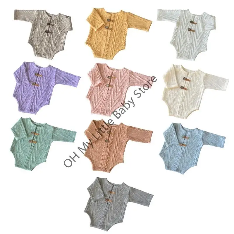 M76C Tricoting Romper pour bébé photographie neuf-né garçon unisexe vêtements photos Photoshotage