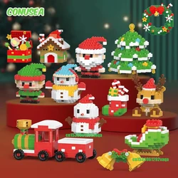 Juguete de microbloques navideños: reno de Papá Noel
