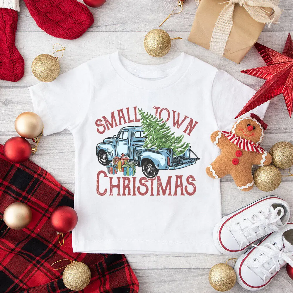 Camisas con estampado de Feliz Navidad para niños, traje de fiesta de Navidad para niños y niñas, camiseta navideña para niños, Tops de Navidad - imagen 3