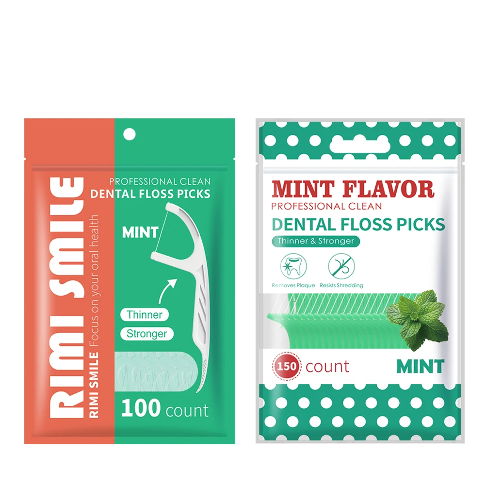 Palillos de hilo dental desechables con sabor a menta para adultos - imagen 5
