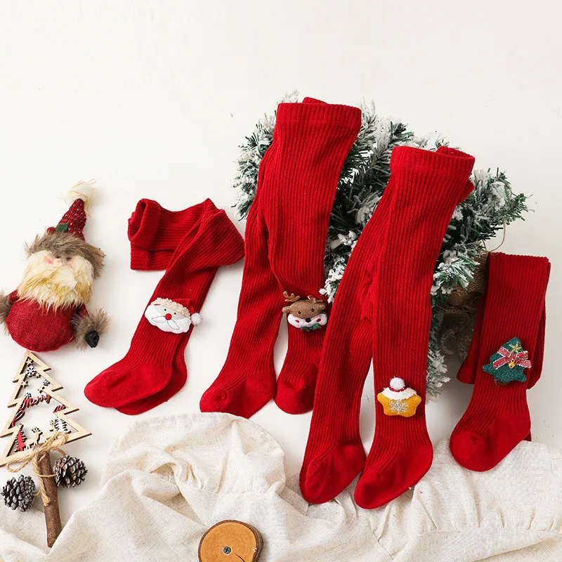 Medias navideñas rojas de algodón suave para niños – Diseño divertido - imagen 2