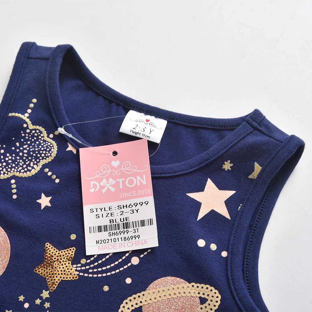 Vestido sin mangas de verano DXTON para niñas con unicornio y estrellas - imagen 4