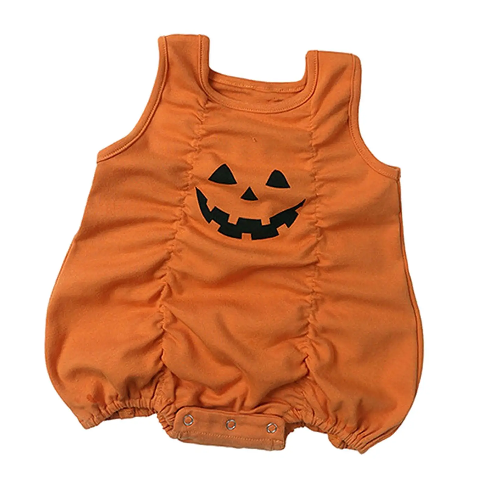 Traje de Halloween para niña, mono de festival para bebés, estampado de calabaza, sin mangas, mameluco de calabaza, mono para recién nacido