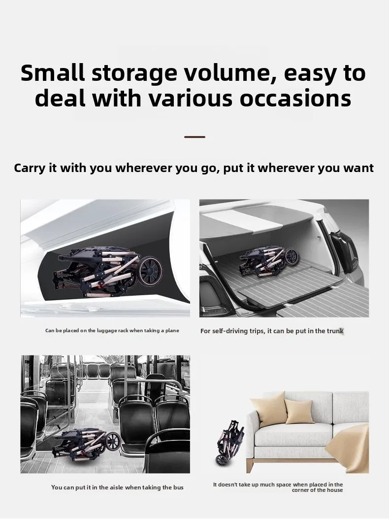 Cochecitos gemelos para sentarse y acostarse, paisaje alto plegable y ligero - imagen 5